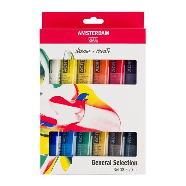 Colori Acrilici Amsterdam General Selection set 12 Tubetti da 20ml