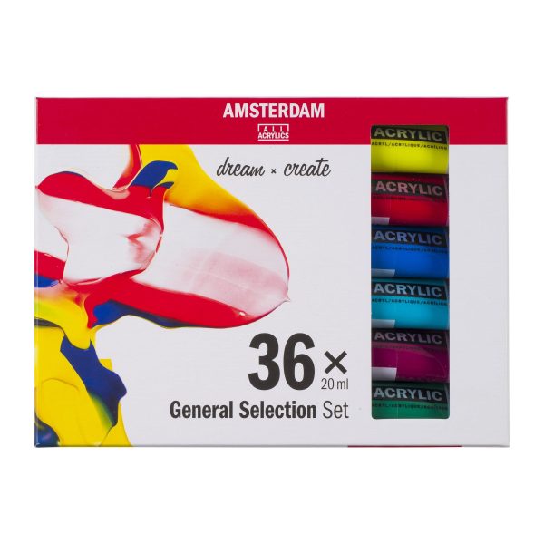 Colori Acrilici Amsterdam General Selection set 36 Tubetti da 20ml