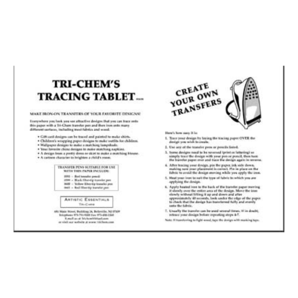 0658 Tracing Tablet TriChem Carta Termica per Trasferire i Disegni su Tessuto