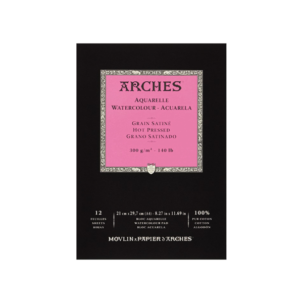 Arches Album di Carta da Acquerello 300gr Grana Satinata 100% Cotone