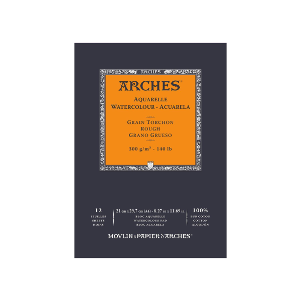 Arches Album di Carta da Acquerello 300gr Grana Grossa 100% Cotone