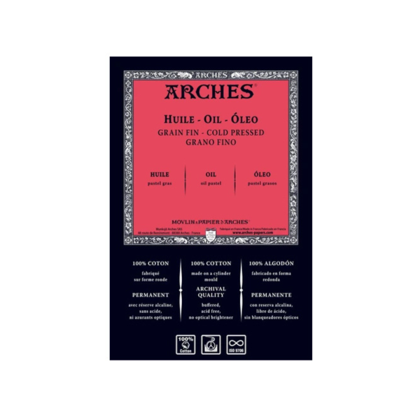 Arches Album di Carta per Pittura a Olio 23x31cm 300gr Grana Fine 100% Cotone