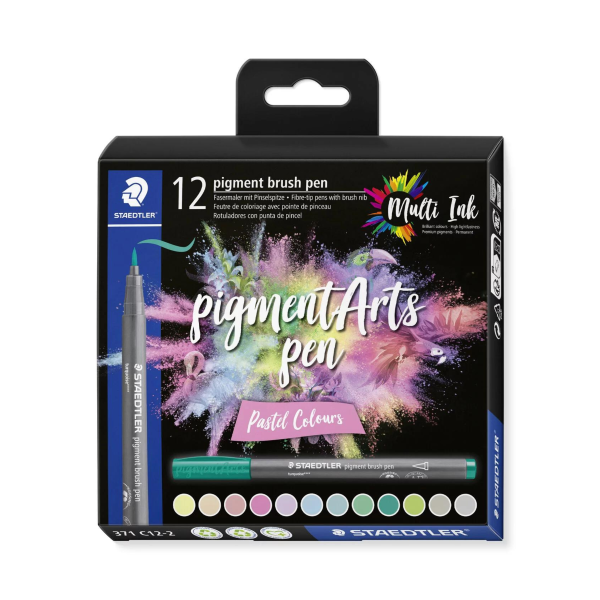 Pigment Arts Brush Pen Staedtler Basic set 12 Colori Pastello