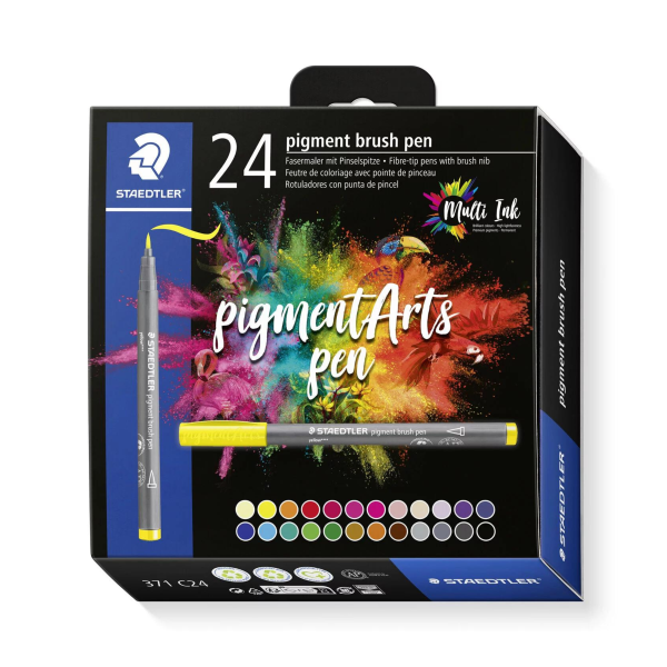 Pigment Arts Brush Pen Staedtler set 24 Colori