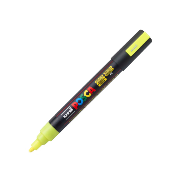 Marker UniPosca Giallo Fluo PC-5M Punta Media 1.8-2.5mm